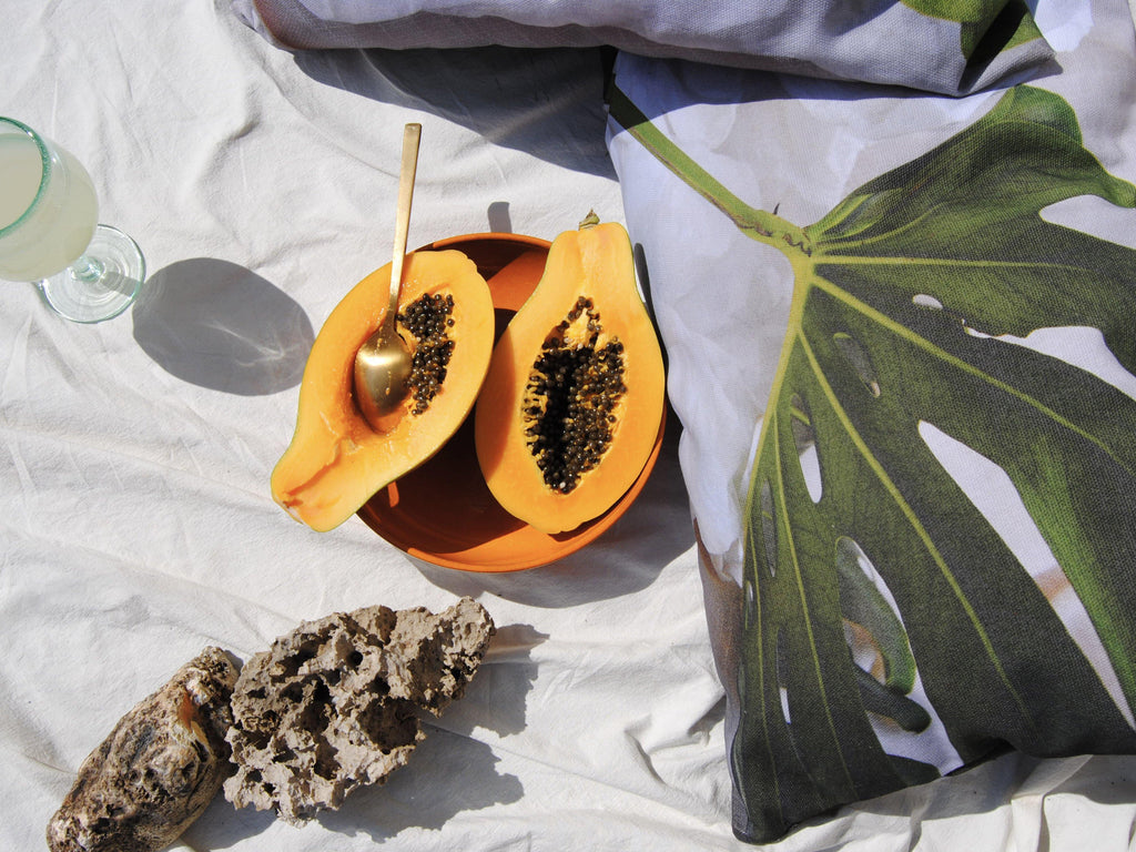 Cloudy Monstera - outdoor cushion Pillow Days of Tumult 