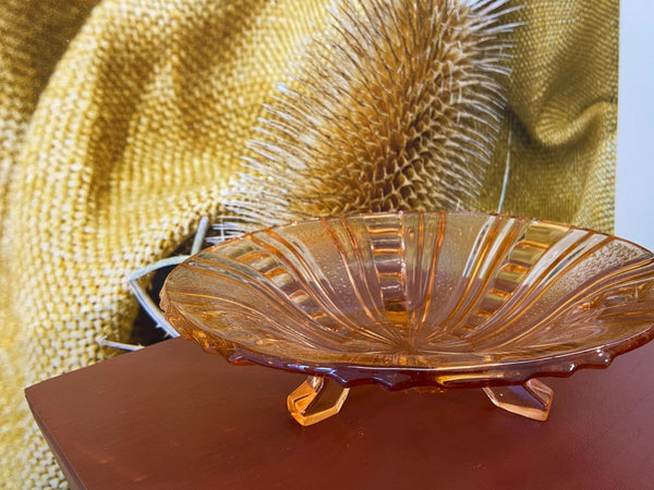 Glass Bowl - Art Deco - pink salmon Homeware Days of Tumult 