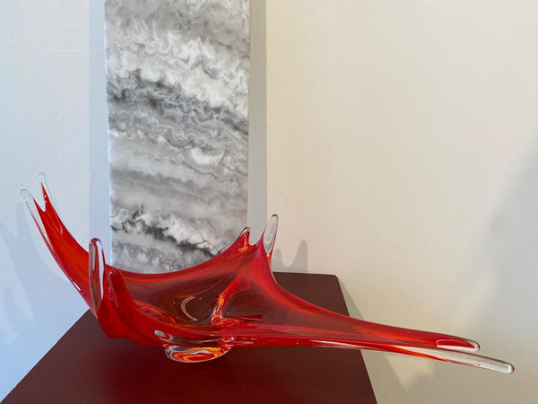 Glass centrepiece - red 'Delvenne' Homeware Days of Tumult 
