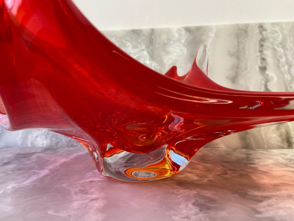 Glass centrepiece - red 'Delvenne' Homeware Days of Tumult 