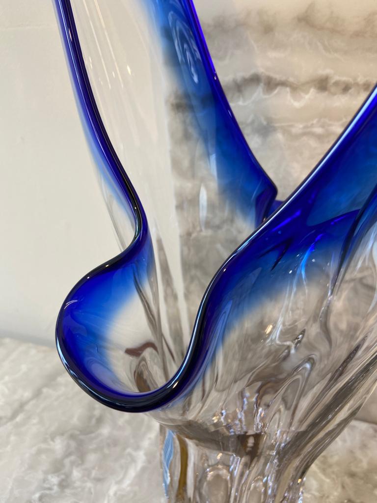 Glass centrepiece vase - blue 'Doyen' Homeware Days of Tumult 