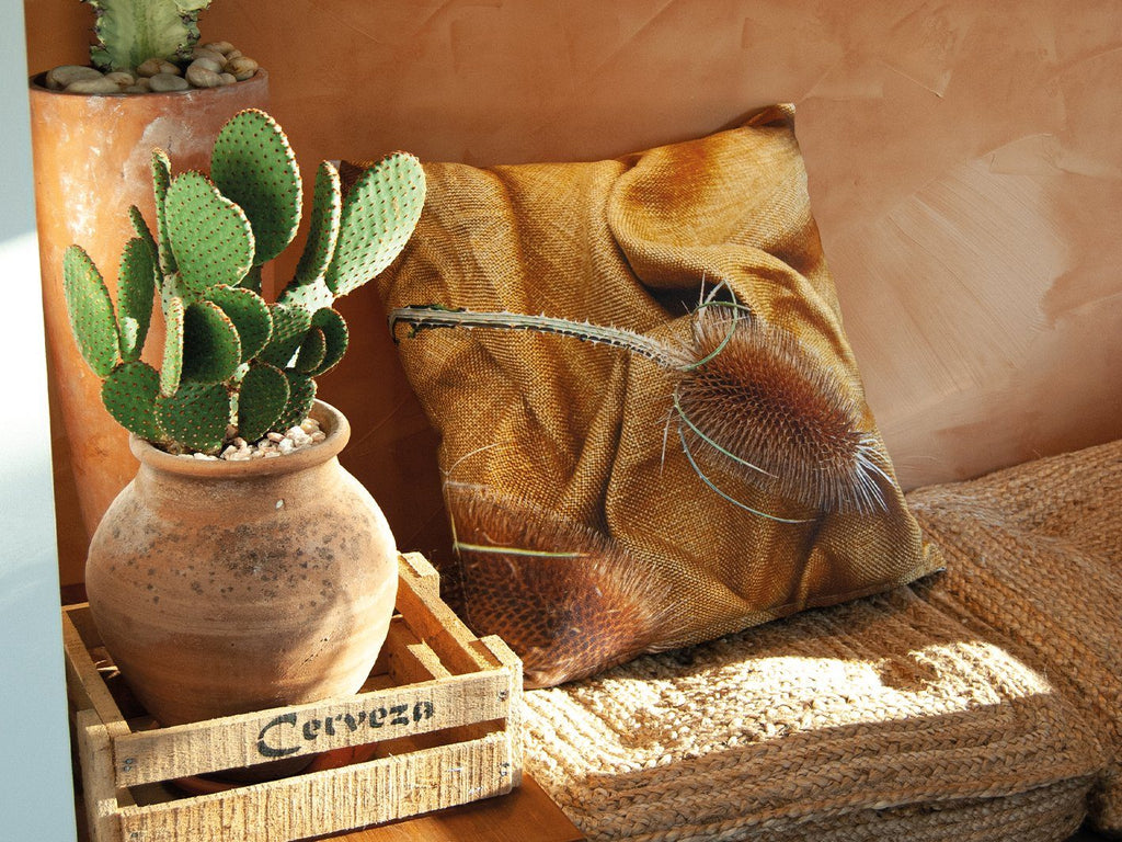 Golden Season - square cotton cushion Pillow Days of Tumult 