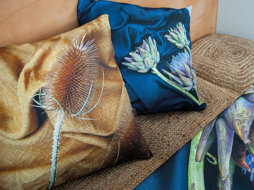 Humble Purple - square cotton cushion Pillow Days of Tumult 