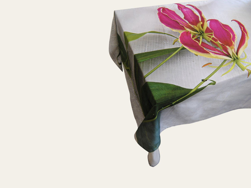 Lillies on Fire - cotton tablecloth Tablecloth Days of Tumult 