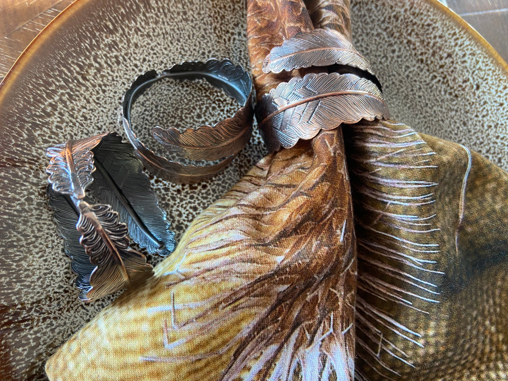 Napkin rings copper feathers - set of 6 Homeware Days of Tumult 
