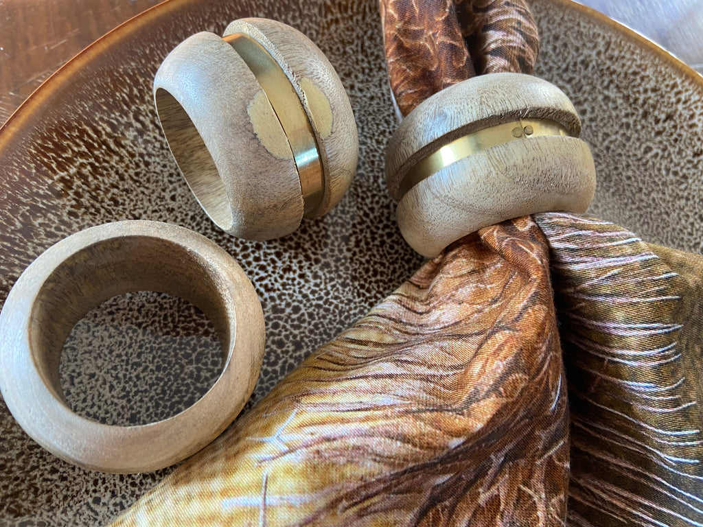 Napkin rings gold wood - set of 4 Homeware Days of Tumult 