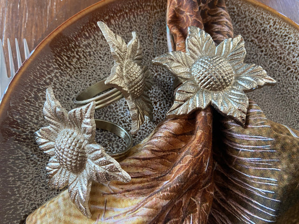 Napkin rings sunflower - set of 4 Homeware Days of Tumult 