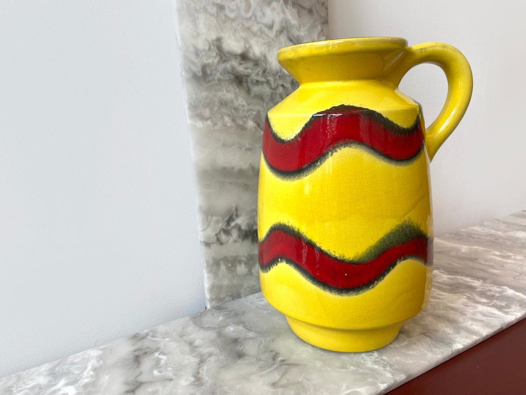 West Germany Vase - intense yellow red swirls Homeware Days of Tumult 